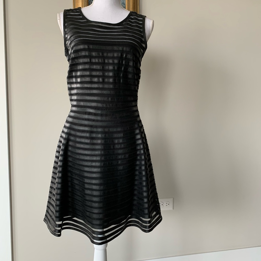Hottest dress 👗 trend Leather combo fit and flare cocktail dress